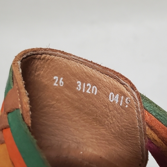 Boho Mexican Style Rainbow Braided Leather Chunky Sole Huarache Sandals - Picture 14 of 14